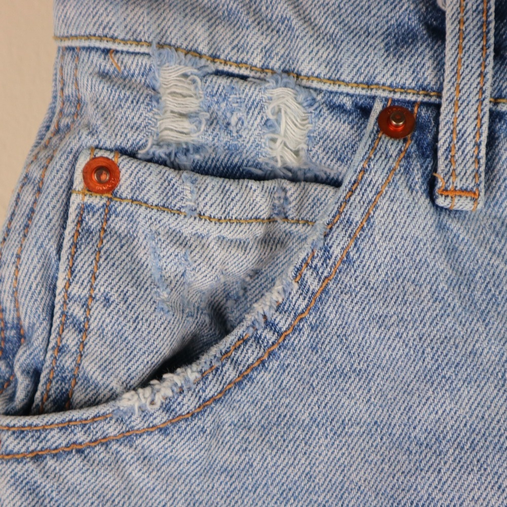 We The Free Brea Cutoff Distressed Denim Mini Skirt Size 24 Waist 12" Length 15" - Picture 5 of 16